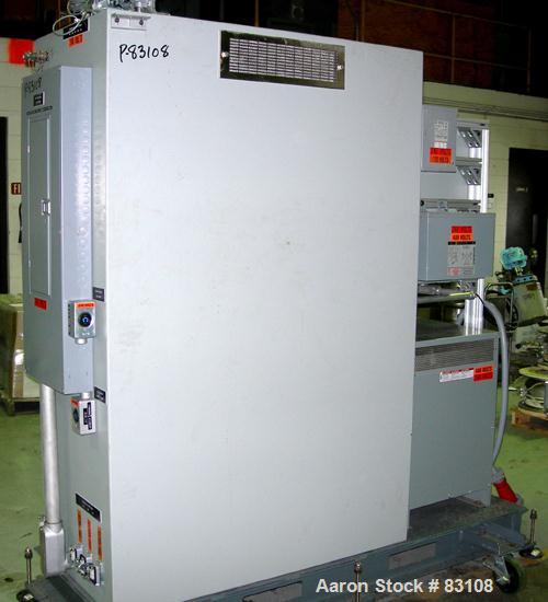 USED: Nylon/wire spinning line consisting of (1) 1" single screw extruder, 30:1 L/D ratio. Electrically heated, air cooled 7 zone barrel. Water cooled feed throat with hopper. Driven by a 5 hp, 3/60/...