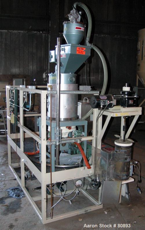 USED:Davis Standard approx 6000 m/min fiber/melt spinning line consisting of: (1) Davis Standard 1-1/4" single screw extruder, 30:1 L/D ratio. Electrically heated, air cooled 4 zone barrel. Water coo...