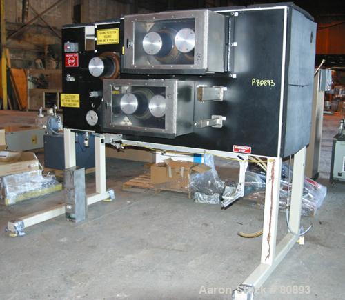 USED:Davis Standard approx 6000 m/min fiber/melt spinning line consisting of: (1) Davis Standard 1-1/4" single screw extruder, 30:1 L/D ratio. Electrically heated, air cooled 4 zone barrel. Water coo...