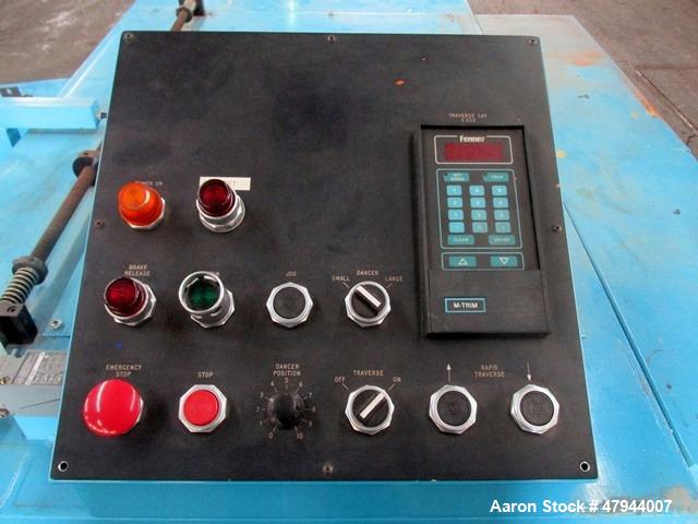 Used Hall Industries 40" Movable Arm Take-Up, Model 40MA. 5/8" Maximum product diameter, 40" to 6" maximum - minimum reel diameter, 24" to 9" maximum - minimum reel OAW, 2500# capacity, 50# maximum l...