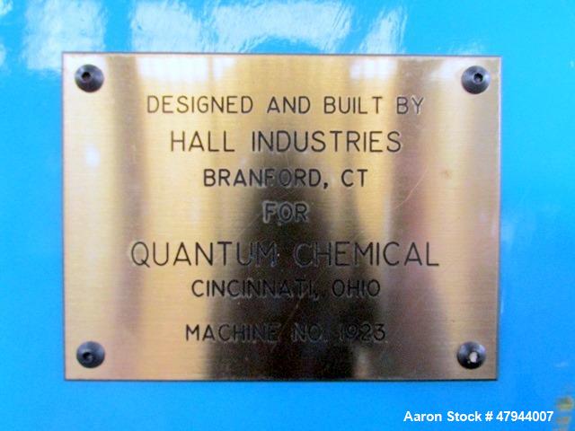 Used Hall Industries 40" Movable Arm Take-Up, Model 40MA. 5/8" Maximum product diameter, 40" to 6" maximum - minimum reel diameter, 24" to 9" maximum - minimum reel OAW, 2500# capacity, 50# maximum l...