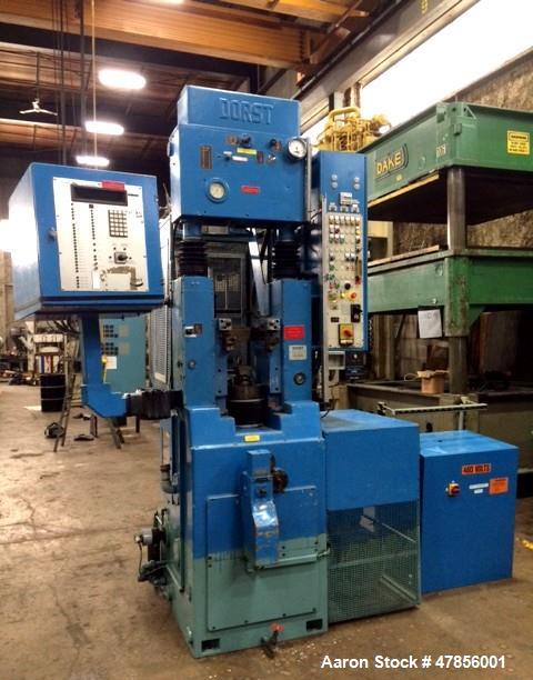 Used Dorst 55-Ton Powdered Metal Press, Model TPA50/2, Type IPA50/2. 480 Volt. Missing main pump and missing main cylinder. Controls do not function. Serial#108.585/1, built 1985.