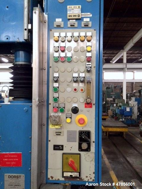 Used Dorst 55-Ton Powdered Metal Press, Model TPA50/2, Type IPA50/2. 480 Volt. Missing main pump and missing main cylinder. Controls do not function. Serial#108.585/1, built 1985.