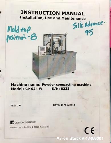Used Vetraco Group Powder Press, Model CP 024 W