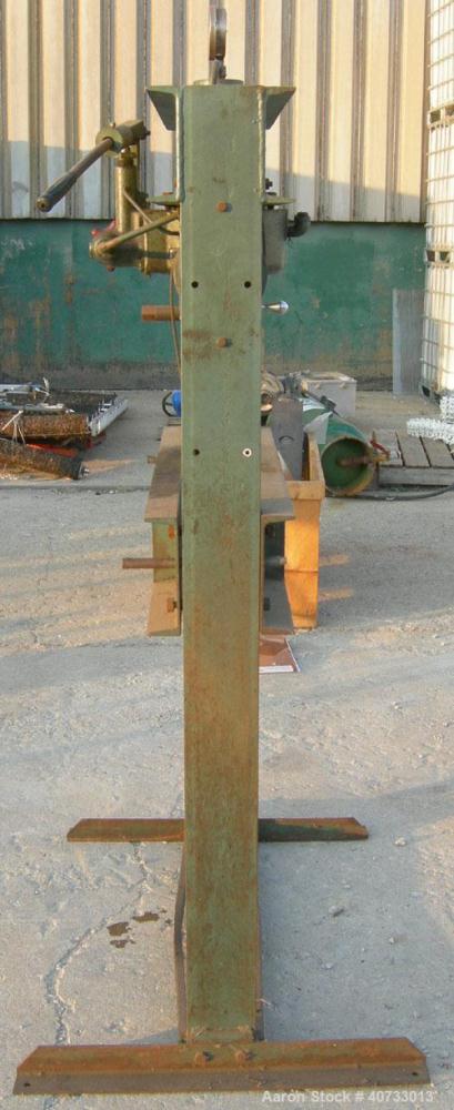 Used Dake press, model 25H, 25 ton.  Manually adjustable base and up/down.  Hydraulic ram.  Mounted on a carbon steel base.


