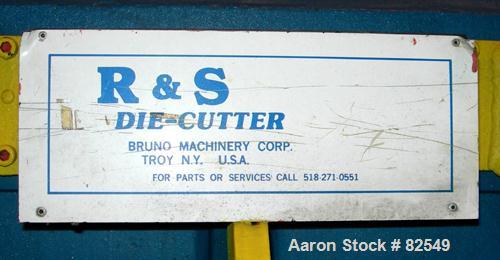 Used Bruno Machinery Roll Feed Die Cutting Press, Model RS7