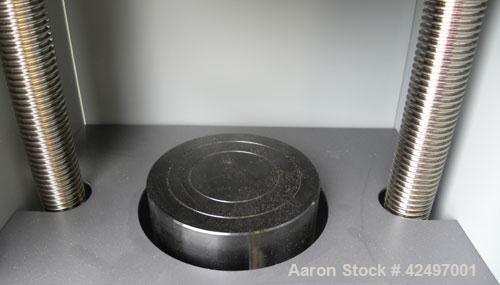 Used Carver Manual Hydraulic Pellet Press, 12 Ton Clamping Force, Model 4350.L. Hand operated, for 0-12 tons (24,000 pounds). 4’’ Diameter round platen. Ram stroke 5.1", daylight opening 0" to 5.50"....
