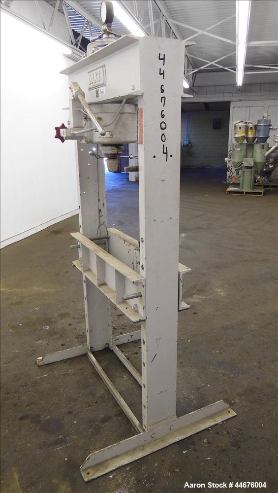 Used- Dake Hand Operated Hydraulic Press, 50 Tons, Model 50H. Width between uprights 32-3/4", ram travel 4", screw travel 7".