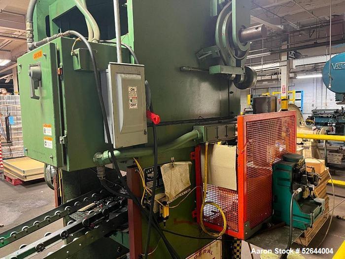 Used Federal 2-Point Open back Gap-Frame 45 Ton Press, Serial# 2-45-106, Model 2-45-48-21. Equipped with: Air Clutch & Brake, Light Curtains, Feed Conveyor. CATALOG SPECIFICATIONS: Tonnage Capacity 4...
