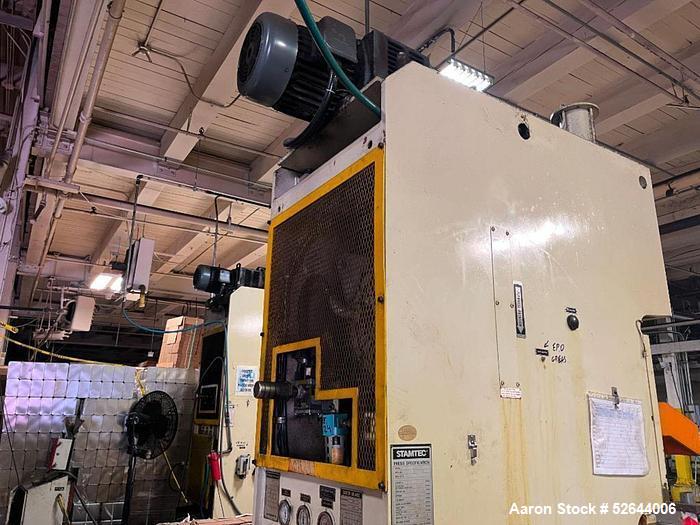 Used Stamtec 66 Ton Open Back Gap Frame Press, Model G1-60. Equipped With: Air Clutch & Brake, Air Counterbalance, Variable Speed Drive, 3.5" Thick Bolster Plate, Overload Protector, Counter Balance ...