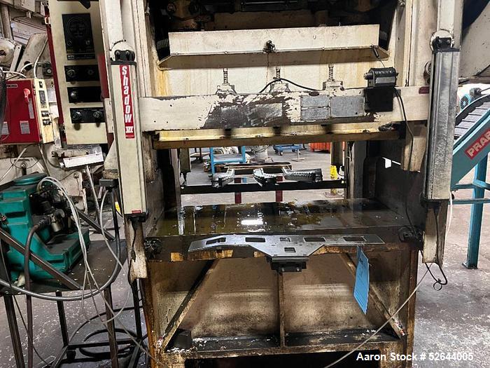 Used L&J 40 TON 2-POINT OPEN BACK GAP-FRAME PRESS, Serial# G40105A, Model G40-2-48. Equipped with: Air Clutch & Brake, Light Curtains, Feed Conveyor. CATALOG SPECIFICATIONS: Tonnage Capacity: 40 TON,...