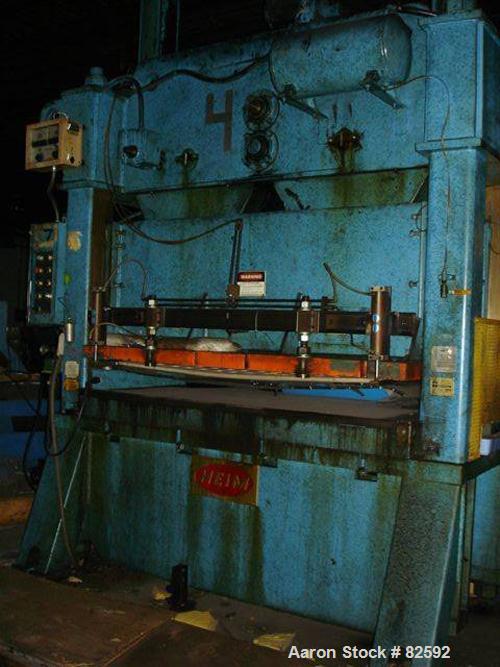 Used: Heim 150 ton straight side double crank press air clutch and brake, model S-150