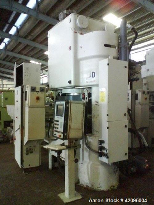 Used Laeis Bucher Alpha 800 Press. 881.9 tons (800 metric tons) press force, 33 tons (30 metric tons) ejection force, filling depth 4.72" (120 mm), 51.2" (1300 mm) clearance between columns, max mold...
