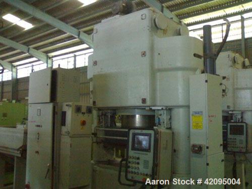 Used Laeis Bucher Alpha 800 Press. 881.9 tons (800 metric tons) press force, 33 tons (30 metric tons) ejection force, filling depth 4.72" (120 mm), 51.2" (1300 mm) clearance between columns, max mold...