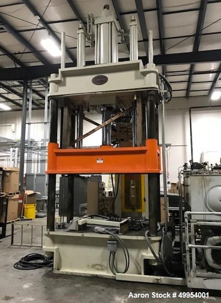 Used- Lawton 4 Post Hydraulic Compression Molding Press, 400 Ton.