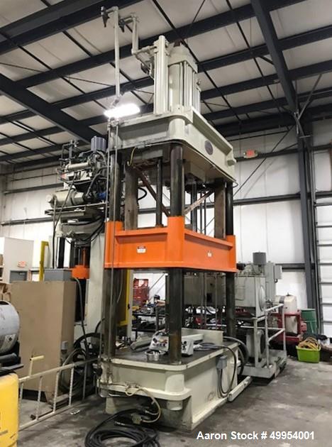 Used- Lawton 4 Post Hydraulic Compression Molding Press, 400 Ton.