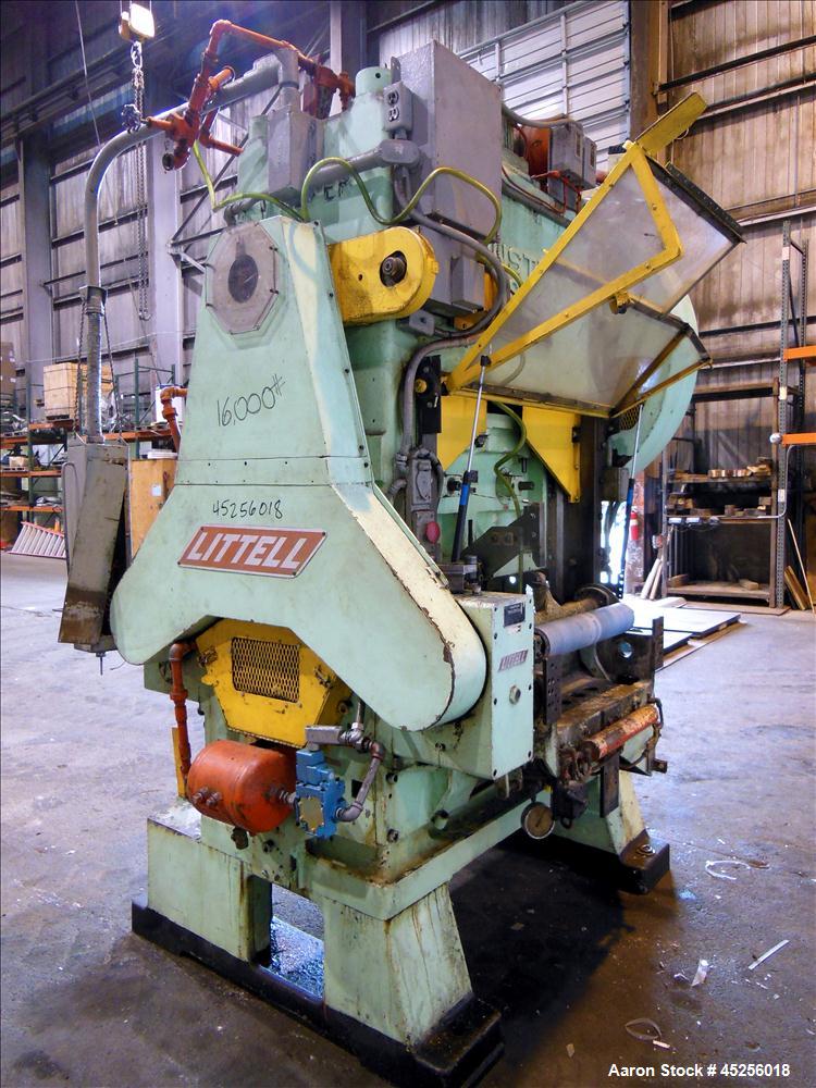 Used  Minster 60 Ton Straight Side Press, Model # P2-60. 60 ton capacity, Press bed area 36" X 25", Stroke of slide - 2", Adjustment of slide - 3", Shut height - 14", Scrap chute opening 16" X 7", St...
