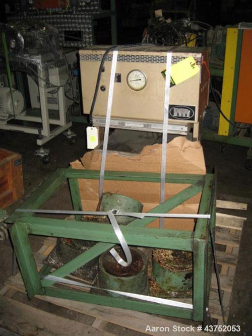 Used PHI Up-Acting Hydraulic Press, 30 Tons, Model O-24011. Platens 12-1/2" x 10-1/2". Electrically heated, 6 kw heaters, and hand pump.