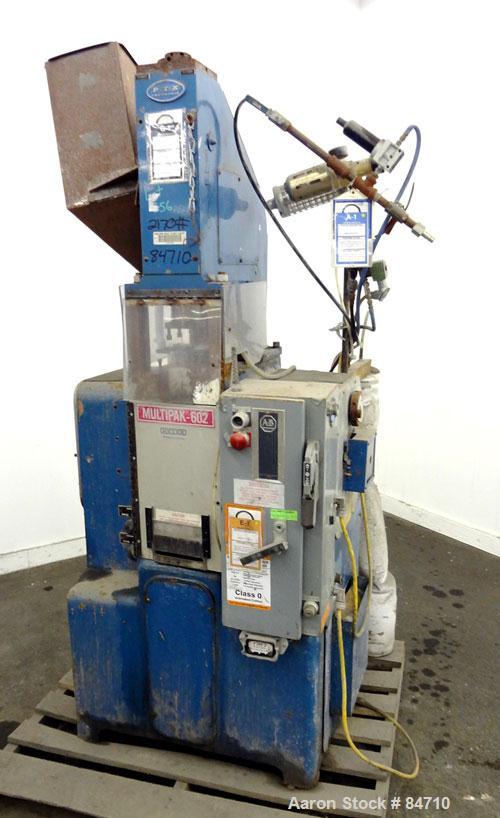 Used Pentronix 3 Mode Compacting Press, 6 Tons, Model Multipak 602. Minimum 20 strokes per minute, maximum 120 strokes per minute. Maximum part thickness 0.520", diameter 1.250". 80 psi air requireme...