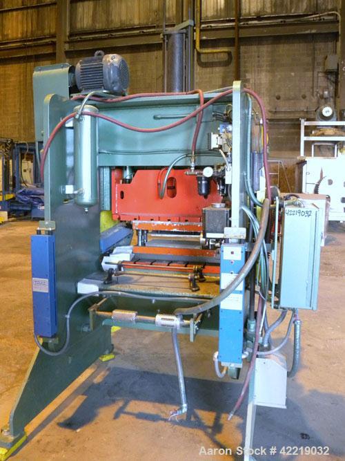 Used Rousselle Gap Frame Double Crank O.B.I. Press, 40 tons, model 4B-48. Stroke 3", slide adjustment 3", shut height 11-3/4". Area of bed 48" left to right X  16" front to back. Opening in bed 37" l...
