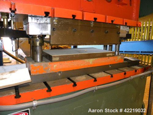 Used Rousselle Gap Frame Double Crank O.B.I. Press, 40 tons, model 4B-48. Stroke 3", slide adjustment 3", shut height 11-3/4". Area of bed 48" left to right X  16" front to back. Opening in bed 37" l...