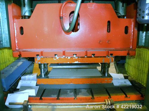 Used Rousselle Gap Frame Double Crank O.B.I. Press, 40 tons, model 4B-48. Stroke 3", slide adjustment 3", shut height 11-3/4". Area of bed 48" left to right X  16" front to back. Opening in bed 37" l...