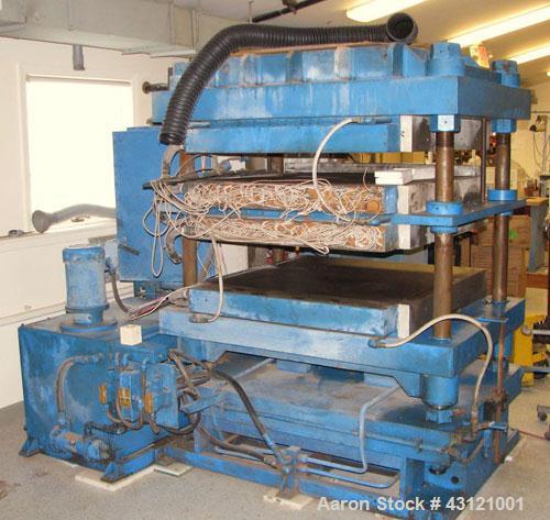 Used- Wabash 50 Ton Molding and Laminating Press, Model 50-4040-4CTMX. 40" x 40" Electrically heated platens to 600 degrees ...