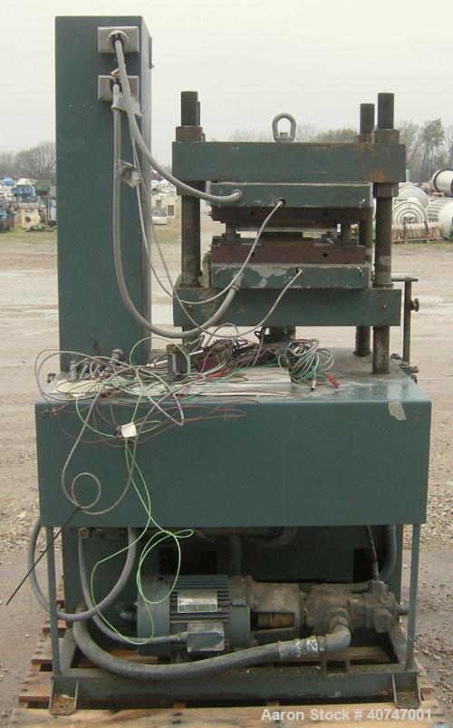 Used Wabash 75 Ton Hydraulic Press, model 75-18-2TMAC. Platen size 18" x 18".  Adjustable daylight opening 6-15".  7" stroke, 2" diameter tie rods, 463 psi maximum pressure on platens.  Electrically ...