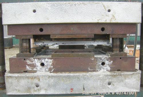 Used Wabash 75 Ton Hydraulic Press, model 75-18-2TMAC. Platen size 18" x 18".  Adjustable daylight opening 6-15".  7" stroke, 2" diameter tie rods, 463 psi maximum pressure on platens.  Electrically ...