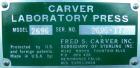 Used Carver Manual Hydraulic Press, 12 Ton, Model 2696.  Hand operated for 0-12 tons (24,000 pounds).  (2) 12
