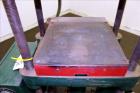 Used Carver Laboratory Manual Press, Model 2699, 30 Ton Clamping Force. Hydraulic, 4 post upstroke type. (2) 12
