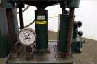 Used Carver Laboratory Manual Press, Model 2699, 30 Ton Clamping Force. Hydraulic, 4 post upstroke type. (2) 12