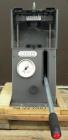 Used Carver Manual Hydraulic Pellet Press, 12 Ton Clamping Force, Model 4350.L. Hand operated, for 0-12 tons (24,000 pounds). 4’’ Diameter round platen. Ram stroke 5.1