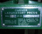 Used Carver Manual Hydraulic Lab Press, 12 Ton Clamping Force, Model C. Requires (2) 6