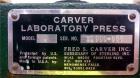 Used Carver Manual (2) Column Hydraulic Laboratory Press, 12 Ton Clamping Force, Model C. (2) 6
