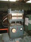 Used- 30 Ton Carver Heated Platen Lab Press, Model W. Hydraulic 4 post upstroke type. Table model. Distance between 1.25