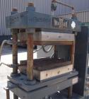 Used Wabash 50 Ton Upstroke Hydraulic Compression Press, model 50-1512-2T2WSM. (2) Electrically heated, water cooled platens 12'' x 15''. (2) 1 3/4'' diameter tie rods, distance between 18 3/4