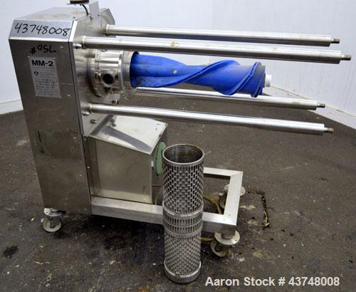 Used Arai Machinery Horizontal Filter Screw Press, Model MM-2, 316 Stainless Steel. Designed for continuous solid-liquid separation filtration. Consists of (1) approximately 6” diameter x 24” long M-...