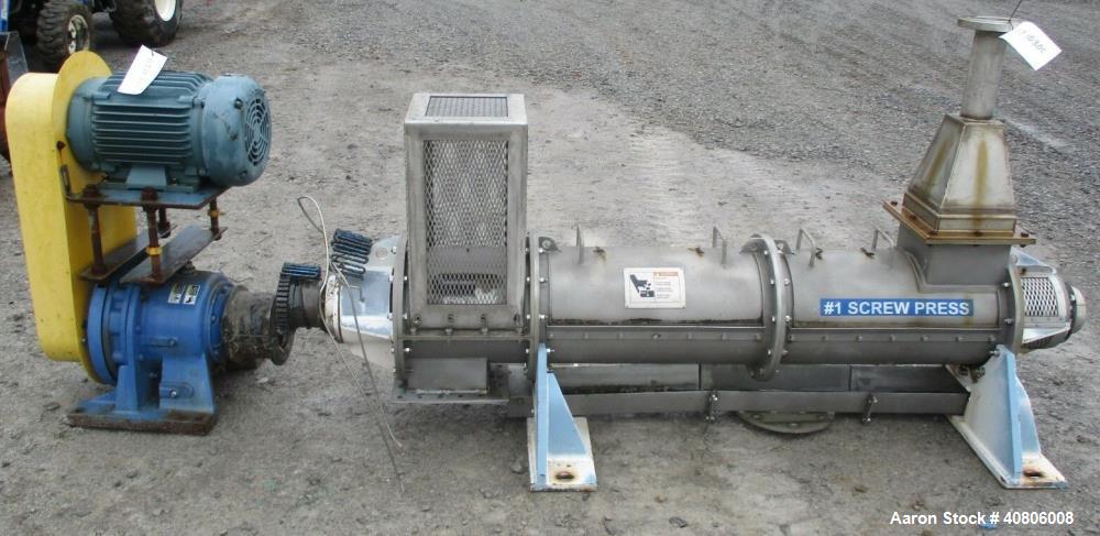 Used Black Clawson /Kadant Tapered Screw Dewatering Press, Model S2302.