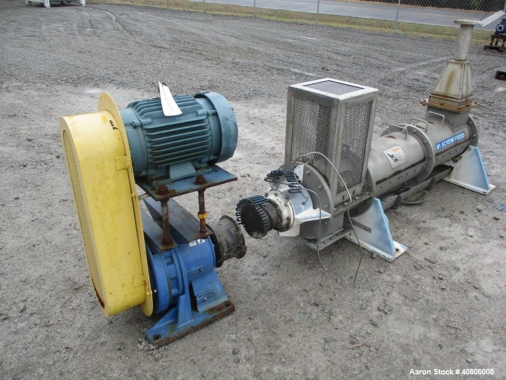 Used Black Clawson /Kadant Tapered Screw Dewatering Press, Model S2302.