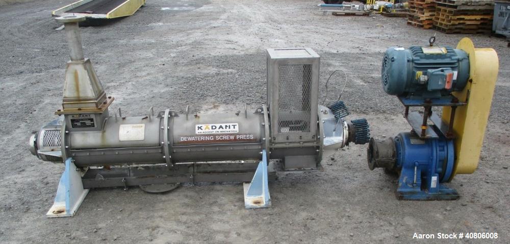 Used- Black Clawson /Kadant Tapered Screw Dewatering Press, Model S2302.