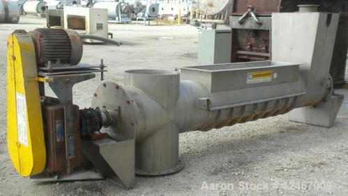 Used- Stainless Steel Continental Conveyor & Machine Works Dewatering Screw Conv