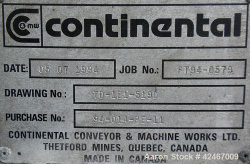 Used Stainless Steel Continental Conveyor & Machine Works Dewatering Screw Conv