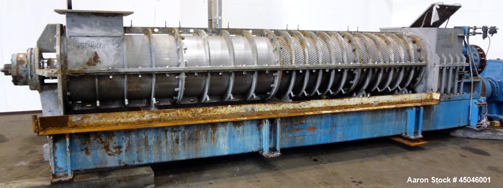 Used Andritz Dupps Wet Slurry Design Screw Press, Model 3016C, 304 Stainless Steel.  30" Diameter x 169" long cored screw, serial #06-1003, National Board #2575, rated 100 psi at 340 degrees F, maxim...