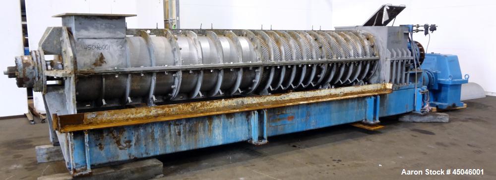 Used Andritz Dupps Wet Slurry Design Screw Press, Model 3016C, 304 Stainless Steel.  30" Diameter x 169" long cored screw, serial #06-1003, National Board #2575, rated 100 psi at 340 degrees F, maxim...