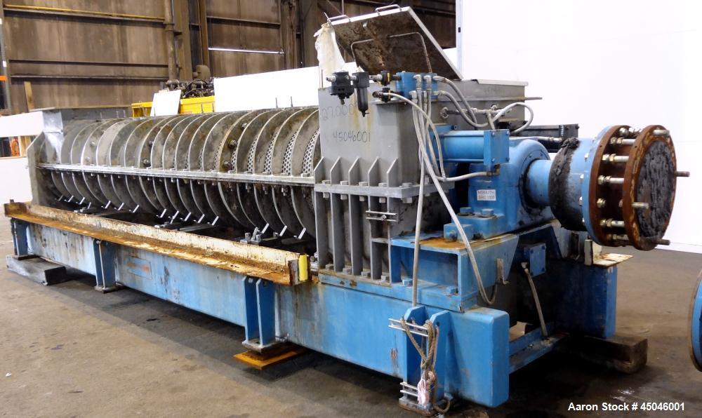 Used Andritz Dupps Wet Slurry Design Screw Press, Model 3016C, 304 Stainless Steel.  30" Diameter x 169" long cored screw, serial #06-1003, National Board #2575, rated 100 psi at 340 degrees F, maxim...