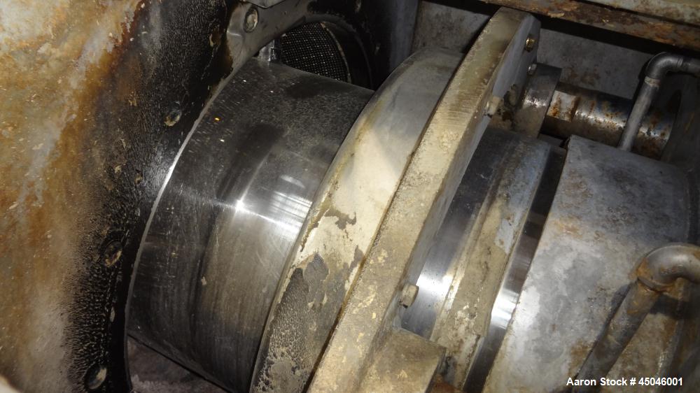 Used Andritz Dupps Wet Slurry Design Screw Press, Model 3016C, 304 Stainless Steel.  30" Diameter x 169" long cored screw, serial #06-1003, National Board #2575, rated 100 psi at 340 degrees F, maxim...