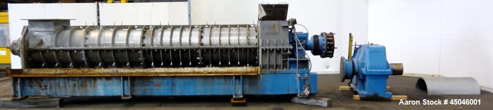 Used Andritz Dupps Wet Slurry Design Screw Press, Model 3016C, 304 Stainless Steel.  30" Diameter x 169" long cored screw, serial #06-1003, National Board #2575, rated 100 psi at 340 degrees F, maxim...
