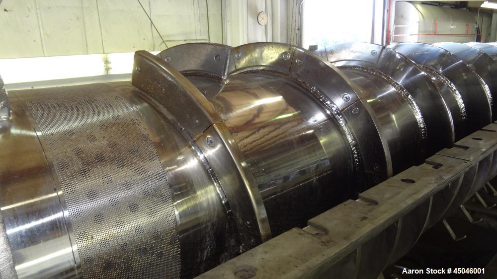 Used Andritz Dupps Wet Slurry Design Screw Press, Model 3016C, 304 Stainless Steel.  30" Diameter x 169" long cored screw, serial #06-1003, National Board #2575, rated 100 psi at 340 degrees F, maxim...