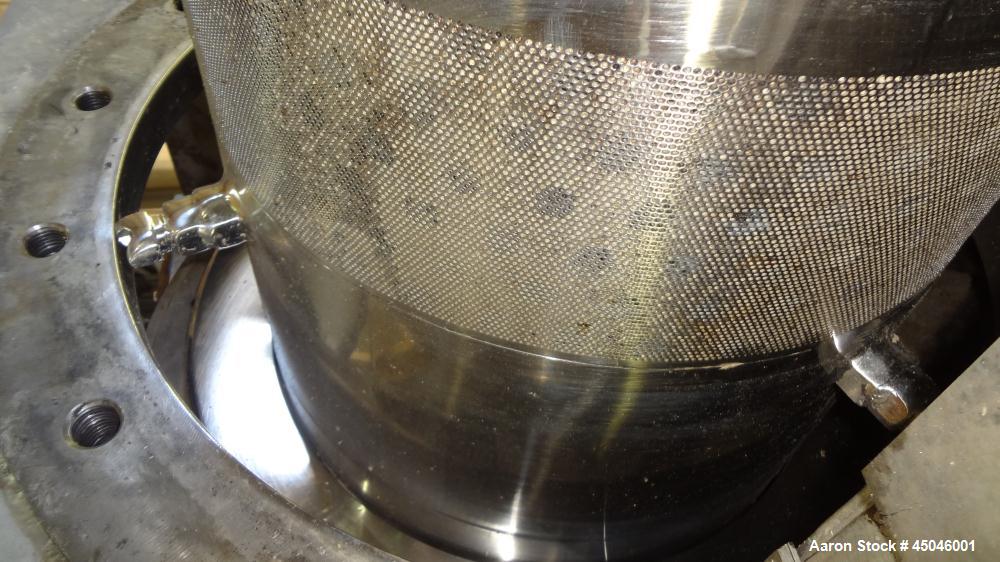 Used Andritz Dupps Wet Slurry Design Screw Press, Model 3016C, 304 Stainless Steel.  30" Diameter x 169" long cored screw, serial #06-1003, National Board #2575, rated 100 psi at 340 degrees F, maxim...